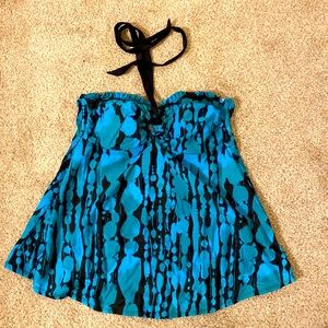 Maternity bathing suit tankini top. Color is more teal than blue